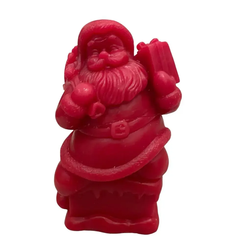 Martha Stewart Santa Flameless Christmas Internal Glow Wax LED Candle Red New